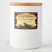 Étiquette alimentaire Festive Gold Striped Christm (Devant)