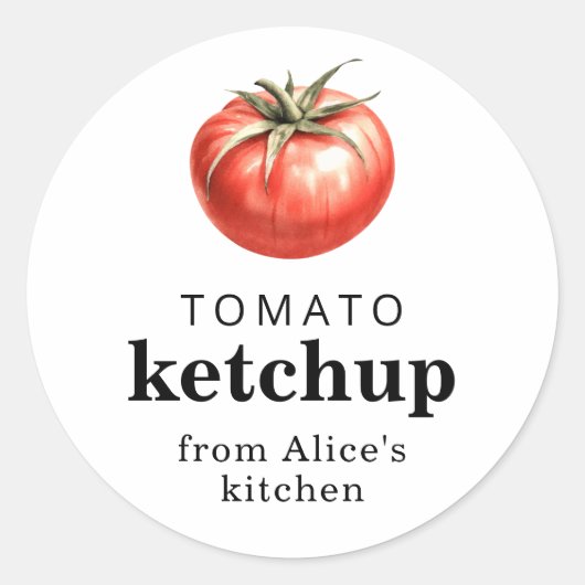Étiquette alimentaire ketchup tomate fait maison (Devant)