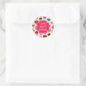 Étiquette alimentaire Monogramme de Cupcakes rose (Sac)
