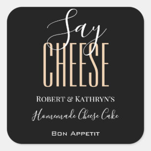 Étiquette alimentaire personnalisé "Say Cheese"