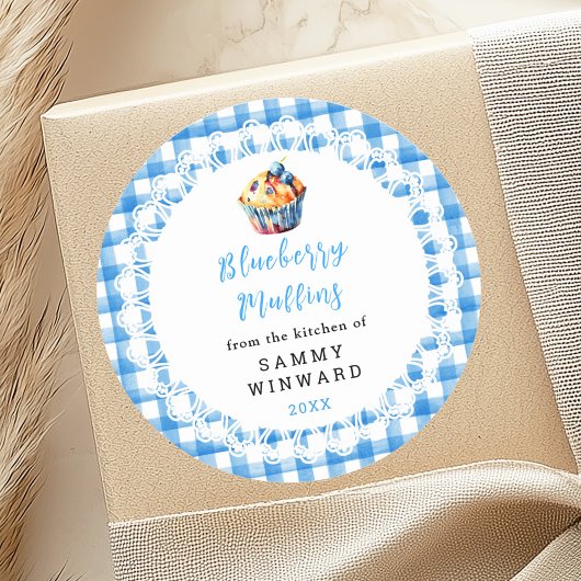 Étiquette alimentaire pour muffins aux myrtilles f