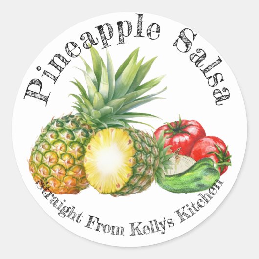 Étiquette alimentaire Salsa d'ananas pour entrepri (Devant)