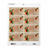 Étiquette alimentaire vintage Peach (Feuille entière)
