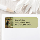 Étiquette Alimentation victorienne Swans Girl Adresse de ret (En situation)