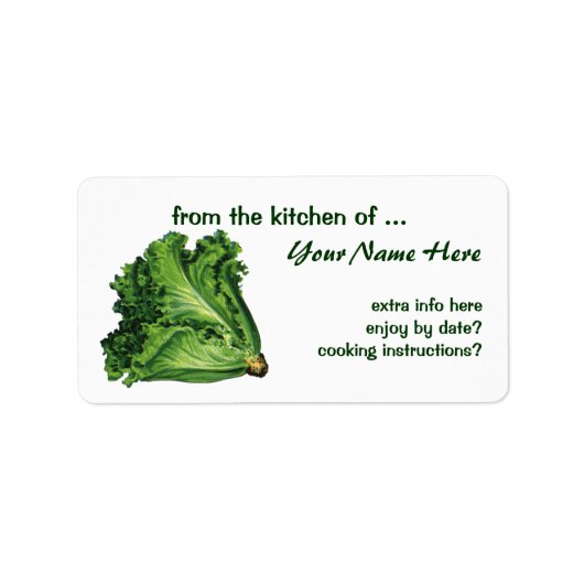 Étiquette Aliments vintages, Légumes à la feuille verte (Devant)