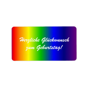 Étiquette allemand de couleurs d'arc-en-ciel de