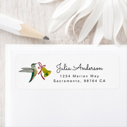 Étiquette Allen's Hummingbird return address Label (En situation)