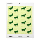 Étiquette Alligator en jaune (Feuille entière)