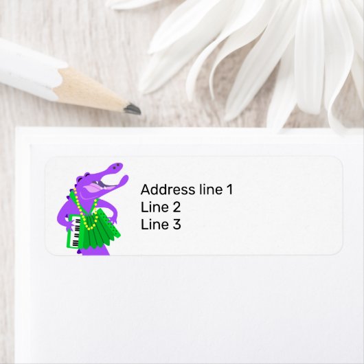 Étiquette Alligator violet (En situation)