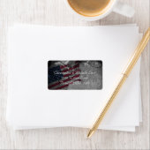 Étiquette Allocution du Patriotique US American Flag and Sta (En situation)