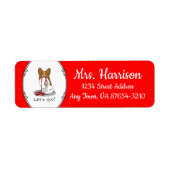 Étiquette Allons-y ! (walk) Papillon (white & red) Chien mig (Devant)