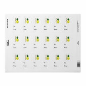 Étiquette Aloha Cute Kawaii Ananas (Feuille entière)