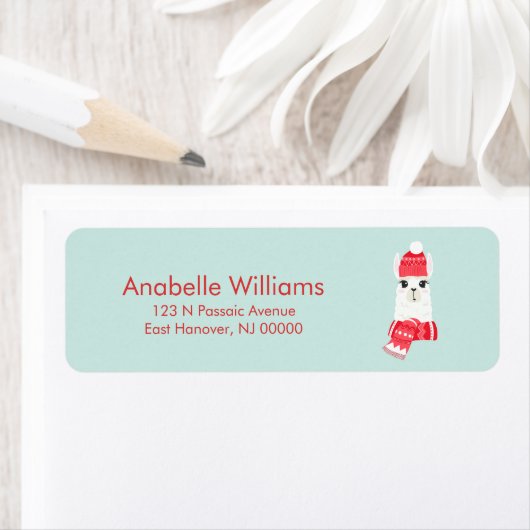 Étiquette Alpaca de Noël amusant (En situation)