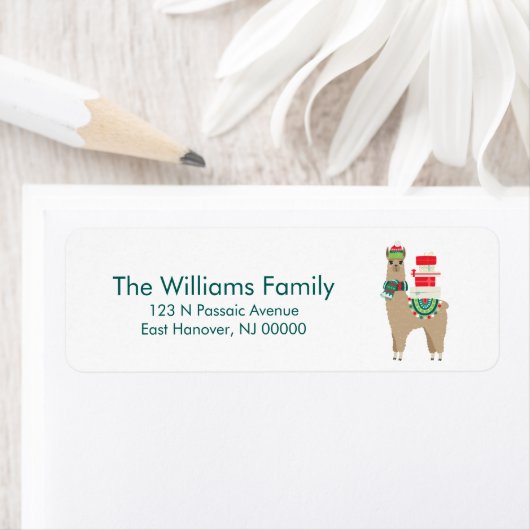 Étiquette Alpaca de Noël festif (En situation)