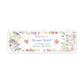 Étiquette Alphabet floral Anniversaire Adresse de retour (Devant)