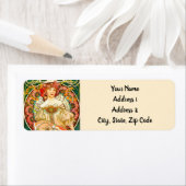 Étiquette Alphonse Mucha Art Nouveau Daydream (En situation)