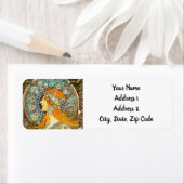 Étiquette Alphonse Mucha Art Nouveau Zodiac (En situation)