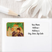 Étiquette Alphonse Mucha Prince et Dragon (En situation)