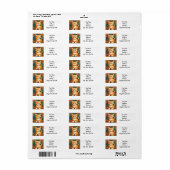 Étiquette Alphonse Mucha Style Chat orange (Feuille entière)