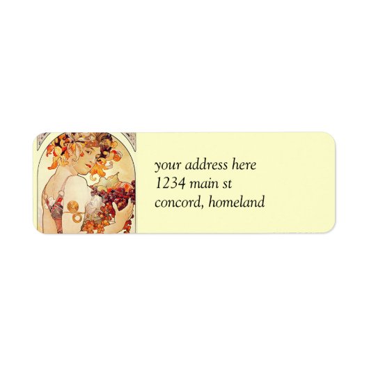 Étiquette Alphonse Mucha Vintage (Devant)