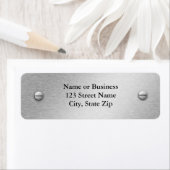 Étiquette Aluminium brossé et vis Adresse de retour (En situation)