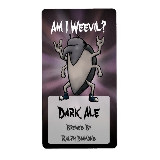 Étiquette Am I Weevil Cartoon Homebrew Beer Labels (Devant)