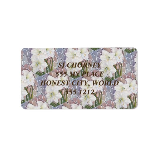 ÉTIQUETTE AMARYLLIS BLANC FLORAL (Devant)