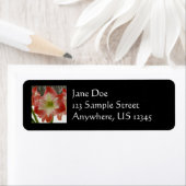 Étiquette Amaryllis en Fête Rouge Neige Hiver Floral (En situation)