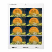 Étiquette AMATERASU, GODDESS SOLEIL Jaune clair Vert (Feuille entière)