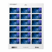 Étiquette Amateurs de galaxie Starry Space Blue Sky White Sp (Feuille entière)