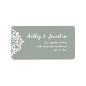 Étiquette Ambiance Damas : Élégante Unique Adresse Olive (Devant)