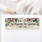 Étiquette AMDG Catholique Floral Religieux (En situation)