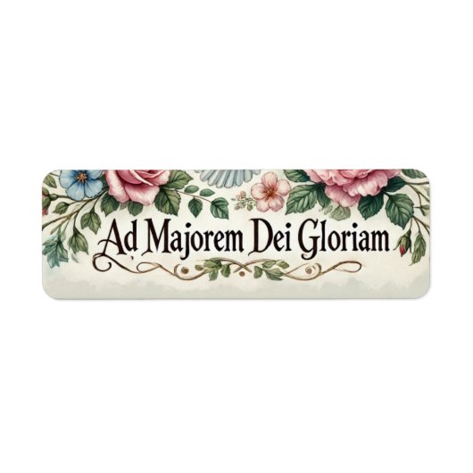 Étiquette AMDG Catholique Floral Religieux (Devant)