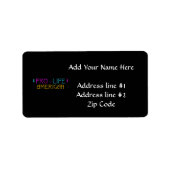 Étiquette Américain pro-vie (Devant)