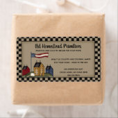 Étiquette Américaine Saltbox Primitive Campagne Rustique (En situation)