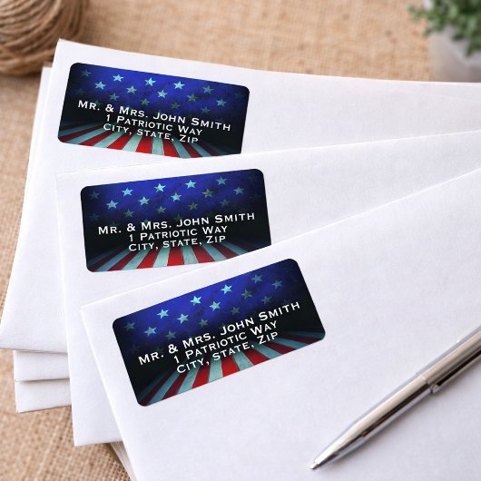 Étiquette American Flag Abstract Return Address Label