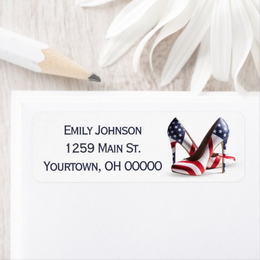 Étiquette American Flag Fashion Pumps (En situation)