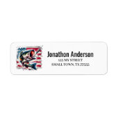 Étiquette American Flag Fishing Address Label (Devant)
