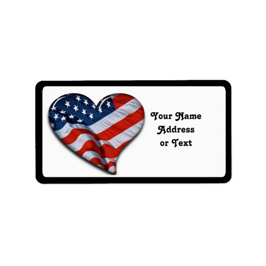 Étiquette American Flag Heart (Devant)