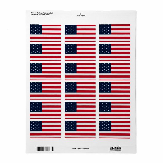 Étiquette American Flag Magically Flag (Feuille entière)
