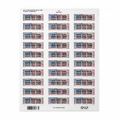 ÉTIQUETTE AMERICAN FLAG RETURN ADDRESS LABELS (Feuille entière)