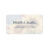 Étiquette American Flag Sunflower Mariage Adresse de retour (Devant)