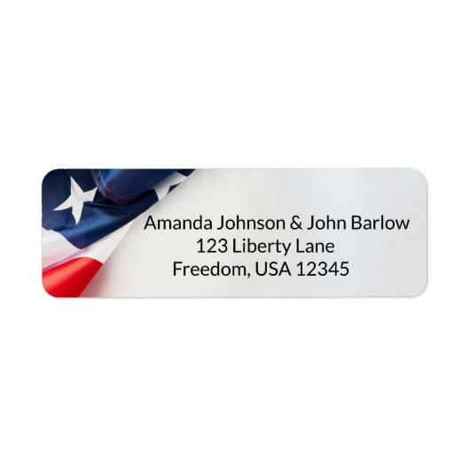 Étiquette American Flag Wedding Names Return Address Labels (Devant)