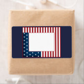 Étiquette American print marine rouge blanc rayé (En situation)