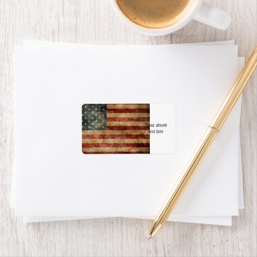 Étiquette amérique rustique, drapeau américain, grunge, vint (En situation)