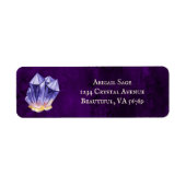 Étiquette Amethyst Crystal Purple et Gold Adresse (Devant)