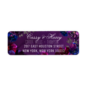 Étiquette Amethyst Sapphire Jewel Tone Adresse de retour
