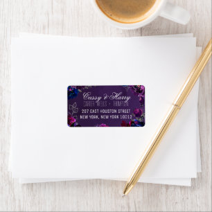 Étiquette Amethyst Sapphire Jewel Tone RSVP Mail Retour