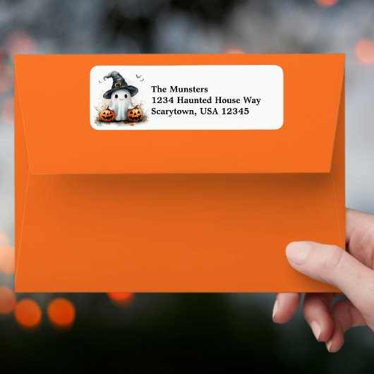 Étiquette Amical Ghost Black Witch's Casquette & Bats Hallow