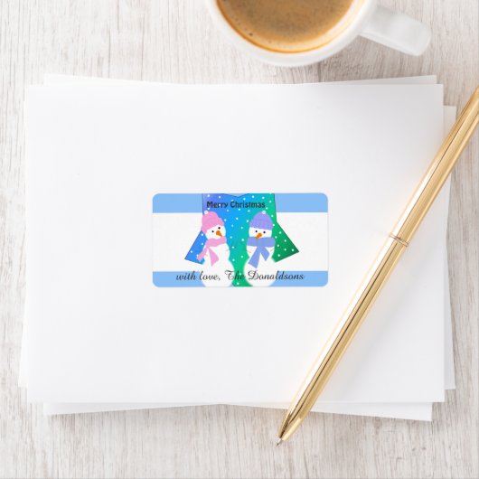 Étiquette Amis Snowman (En situation)